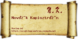 Novák Kapisztrán névjegykártya