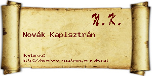 Novák Kapisztrán névjegykártya