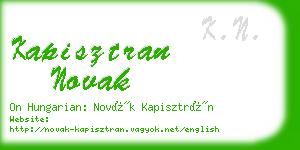 kapisztran novak business card